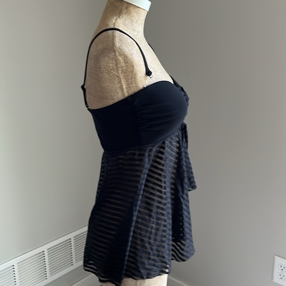 Profile By Gottex Sheer Bliss Flyaway Black Tankini Top NWT - Picture 5 of 7